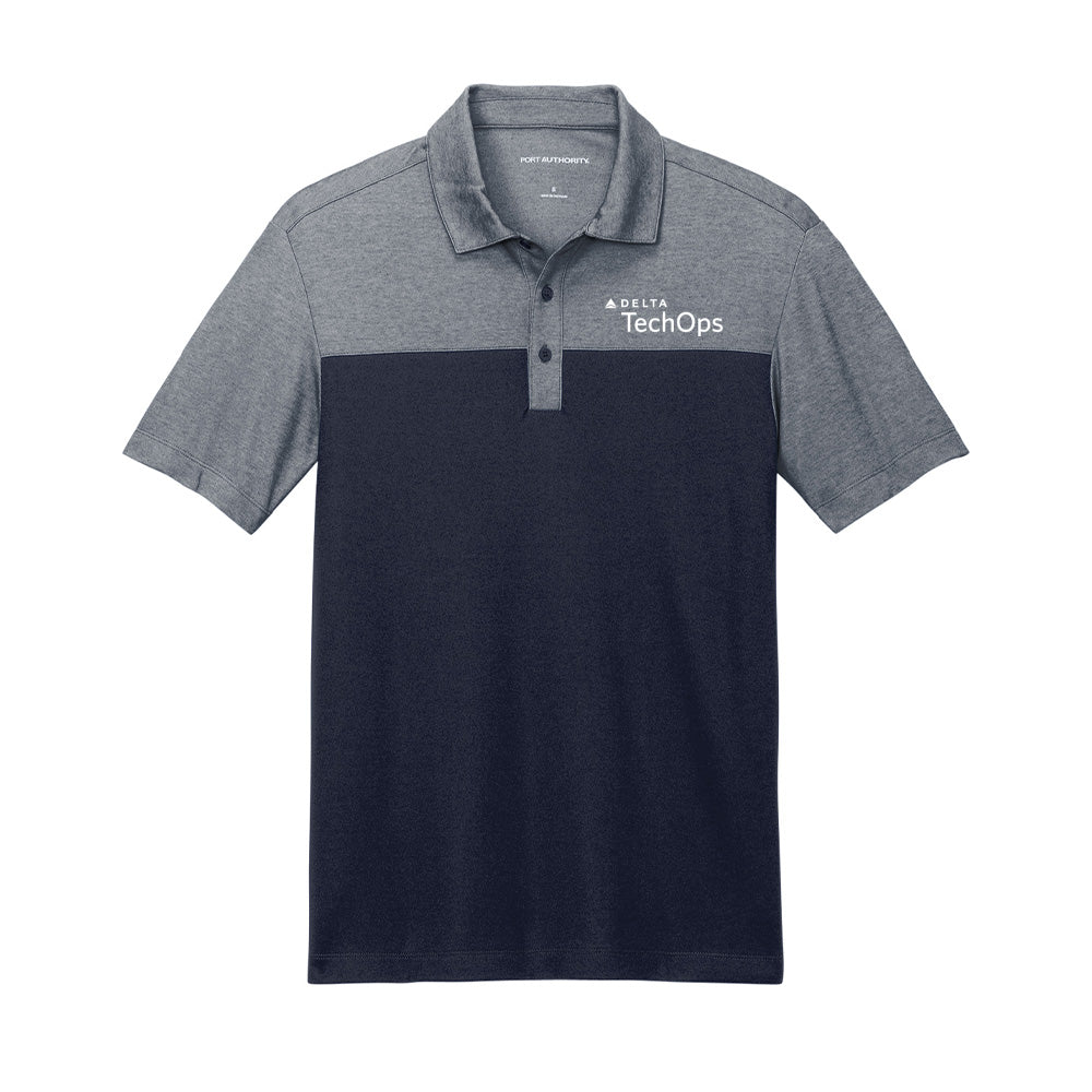 Delta Fine Pique Blend Blocked Polo