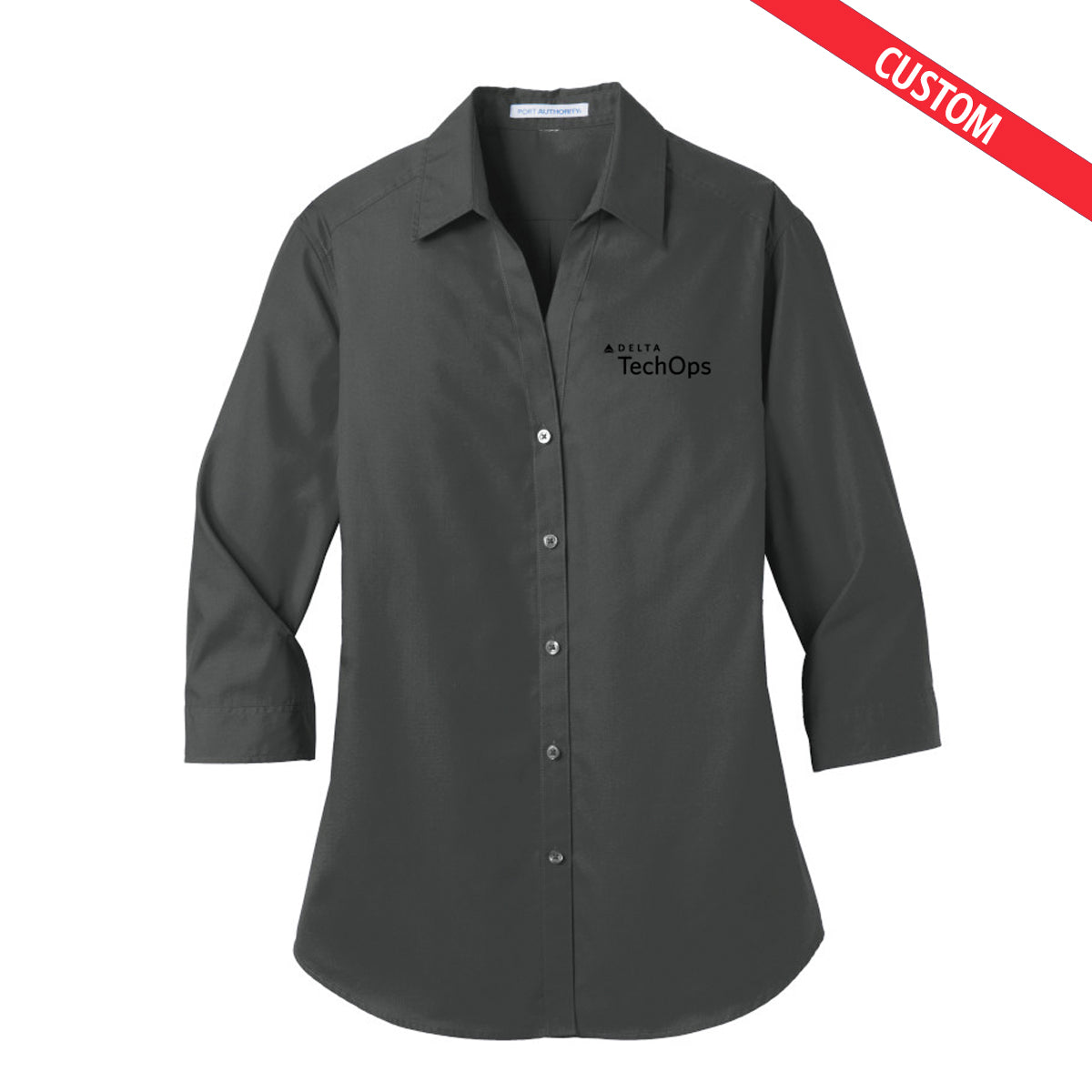 Port Authority Ladies 3/4 Sleeve Carefree Poplin Shirt