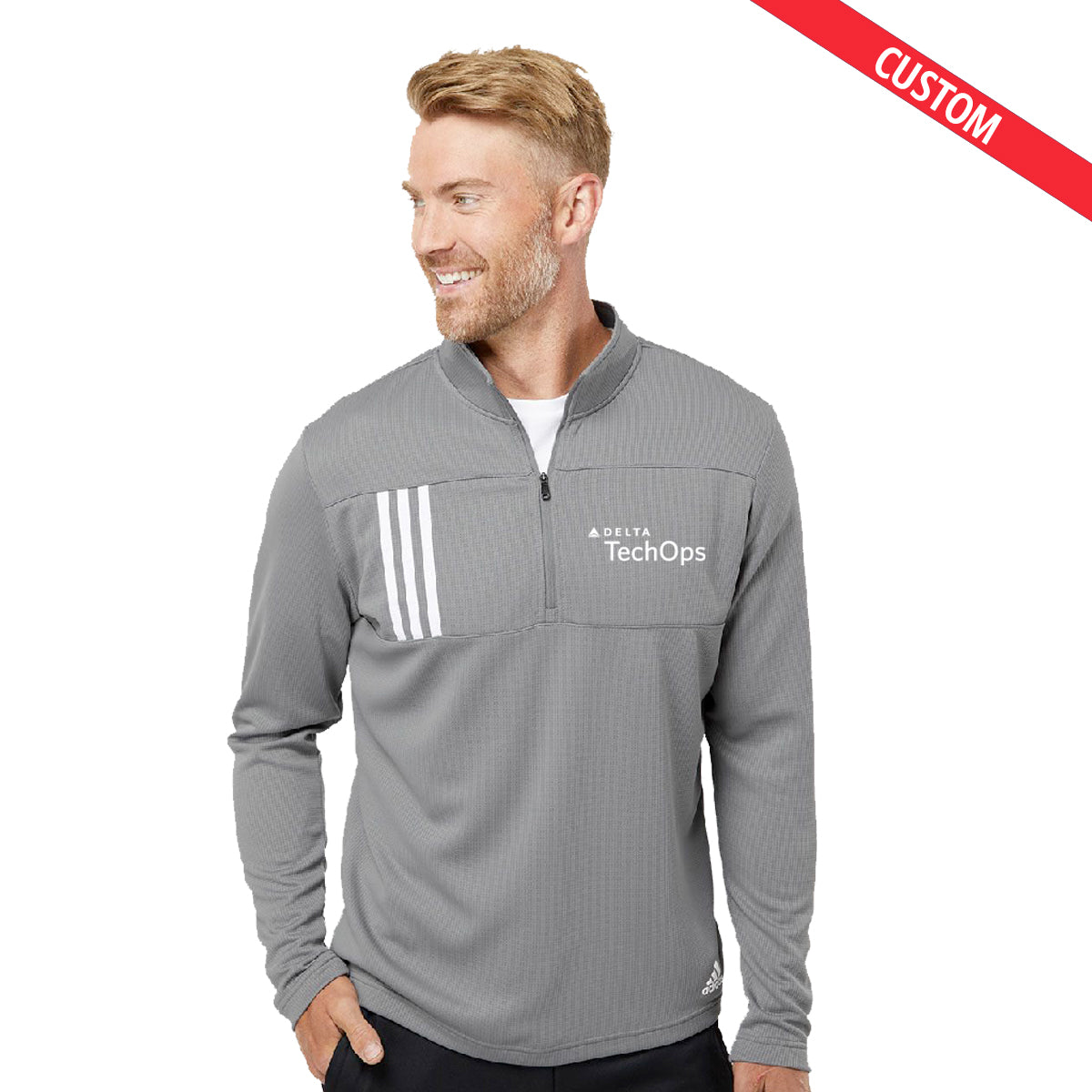 Adidas 3-Stripes Double Knit Quarter-Zip Pullover