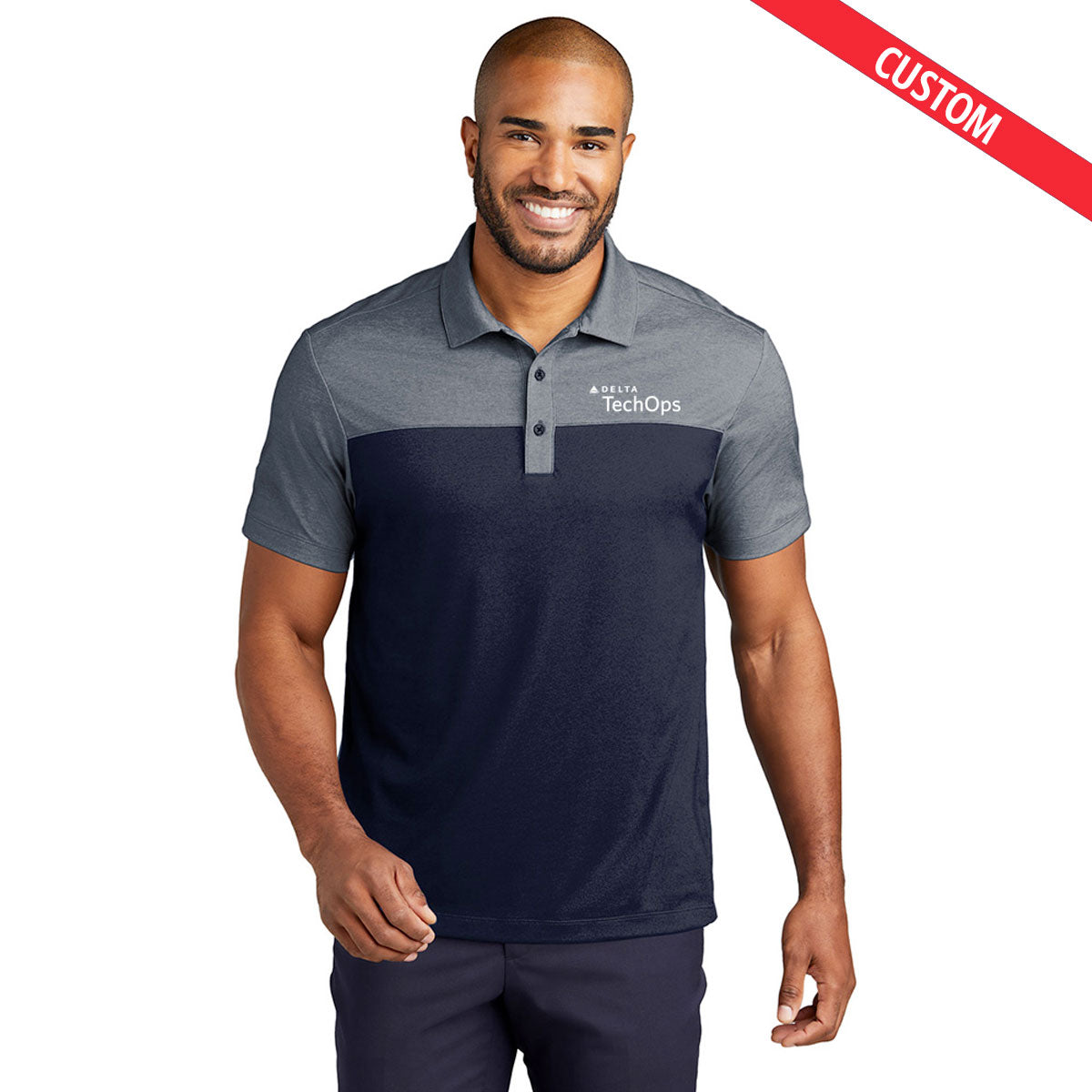 Delta Fine Pique Blend Blocked Polo